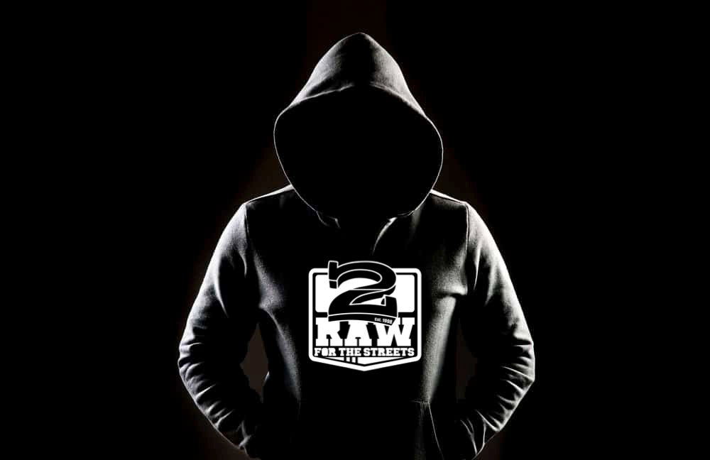 "Classic" 2 Raw For The Streets Hoodie (Black)