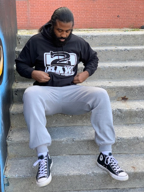 "Classic" 2 Raw For The Streets Hoodie (Black)